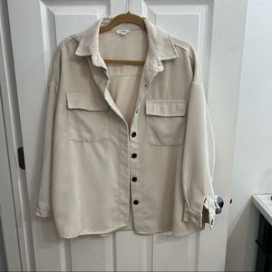 Corduroy button up shacket